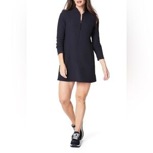 NEW SPANX Get Moving ribbed half zip dress in black size Small$140